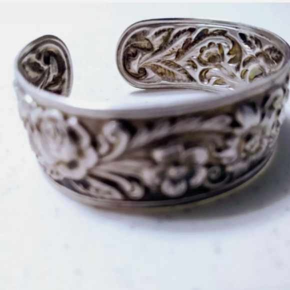 Vintage Sterling Silver Bracelet Cuff Artisan - Picture 5 of 7